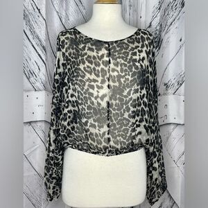 Emerson Thorpe Silk Leopard Print Top S